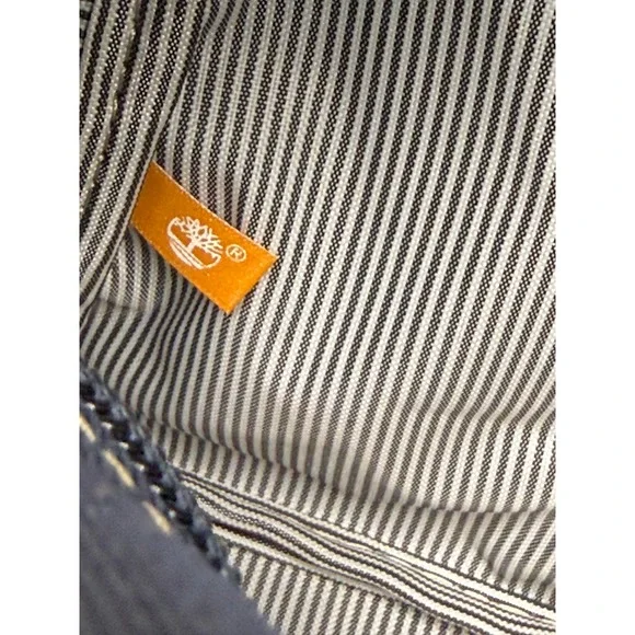 Timberland Navy Blue Canvas Toiletry Bag Travel Dopp Kit with Striped Lining - Picture 2 of 3